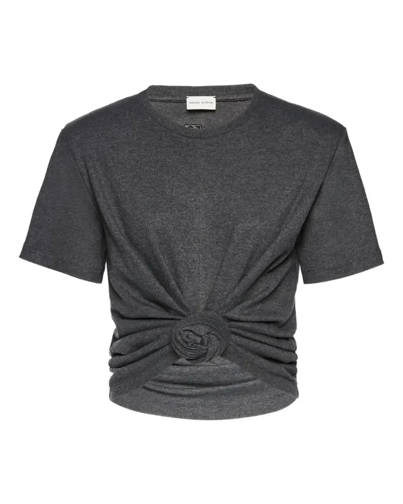 Magda Butrym T-Shirt mit Knoten - Grau Grau