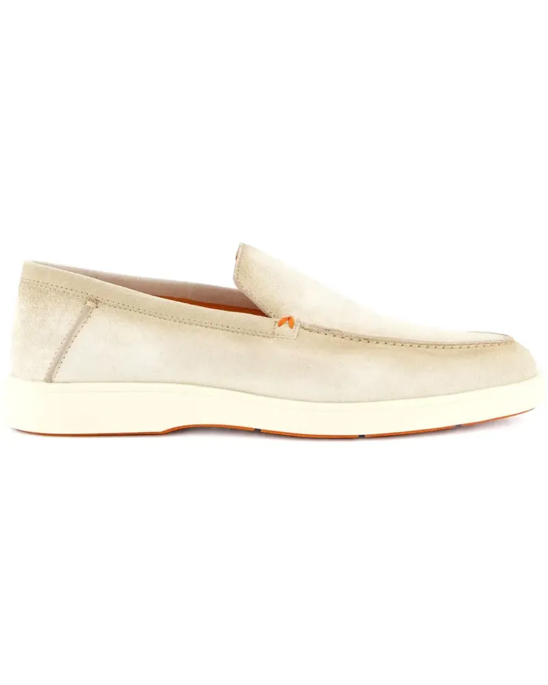 Santoni Loafer aus Wildleder - Nude Nude