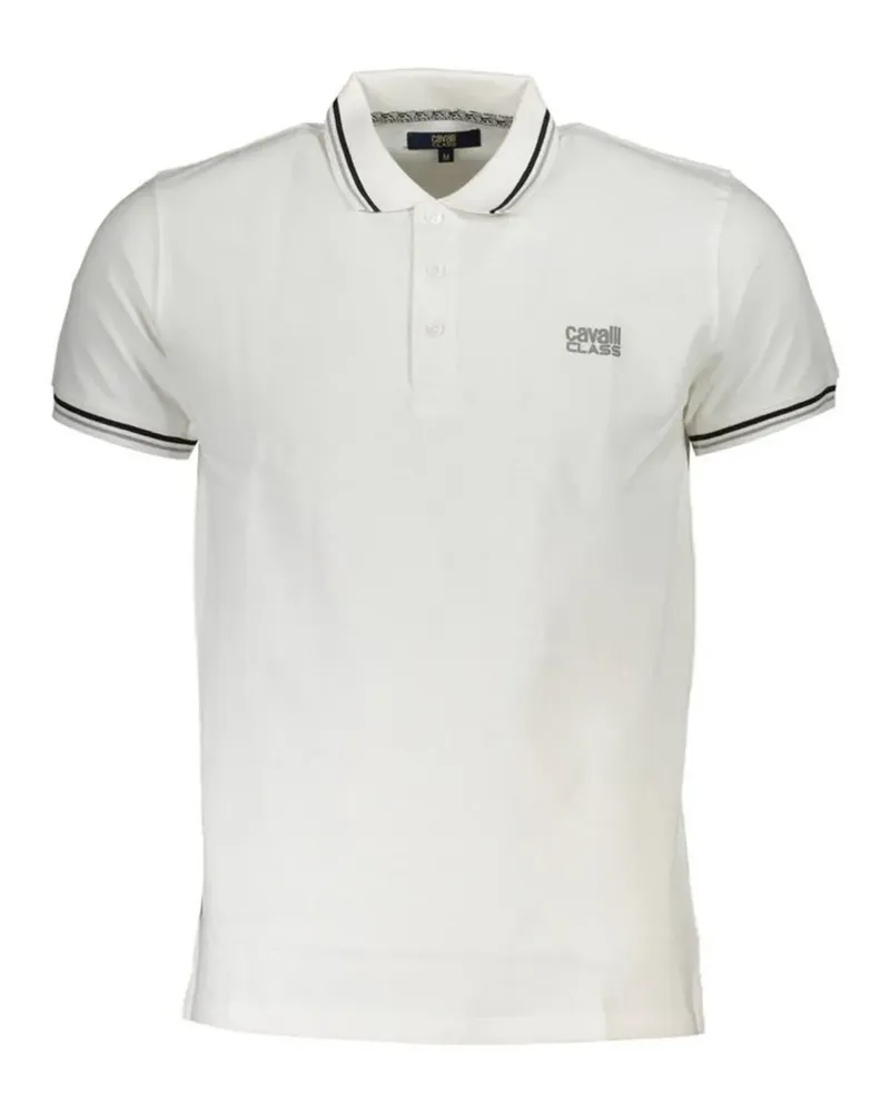 Roberto Cavalli logo-embroidered cotton polo shirt - Weiß Weiß