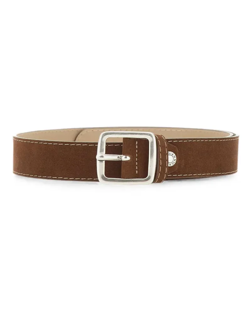 Gianni Chiarini contrast-stitch suede belt - Braun Braun