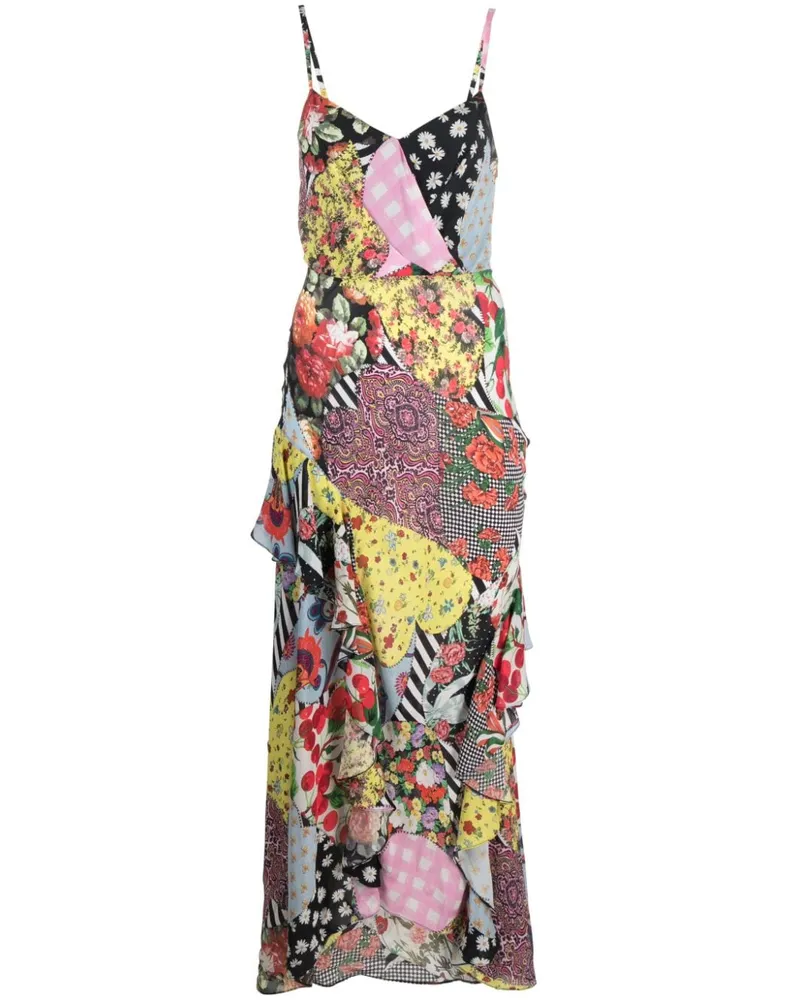 Moschino Maxikleid mit Blumen-Print - Schwarz Schwarz