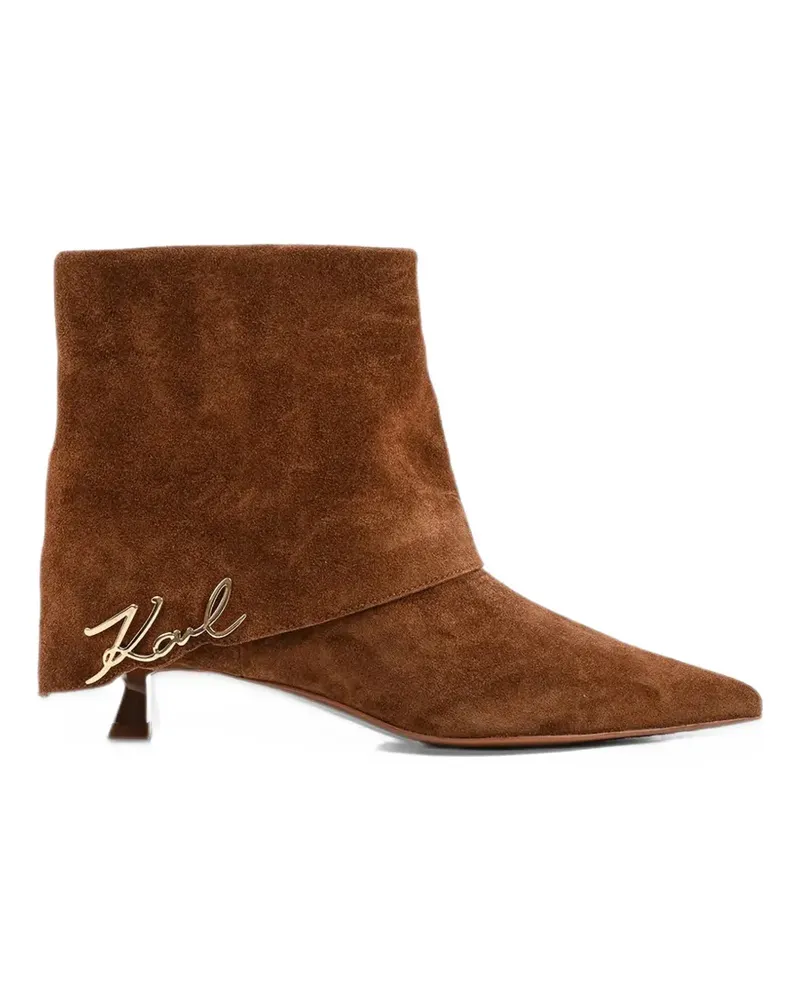 Karl Lagerfeld Pasha fold-down suede ankle boots - Braun Braun