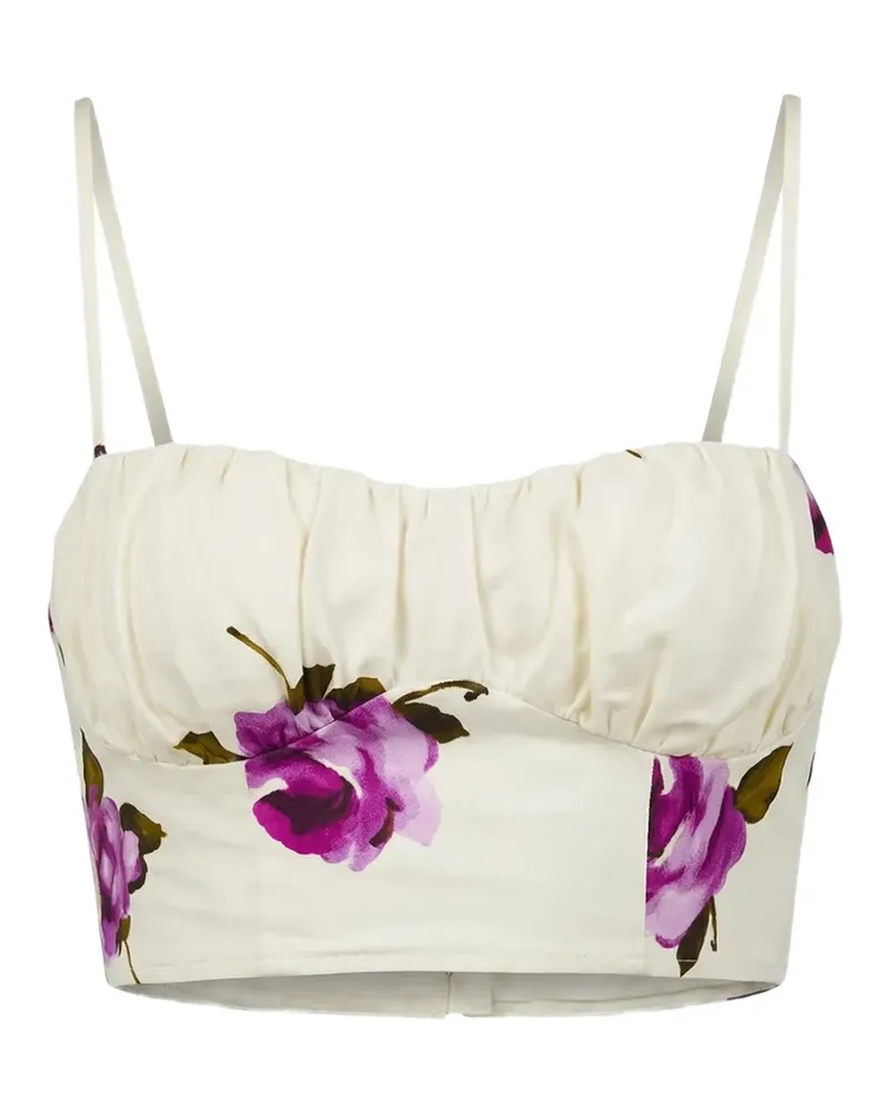 NICHOLAS Yulia Top mit floralem Print - Nude Nude