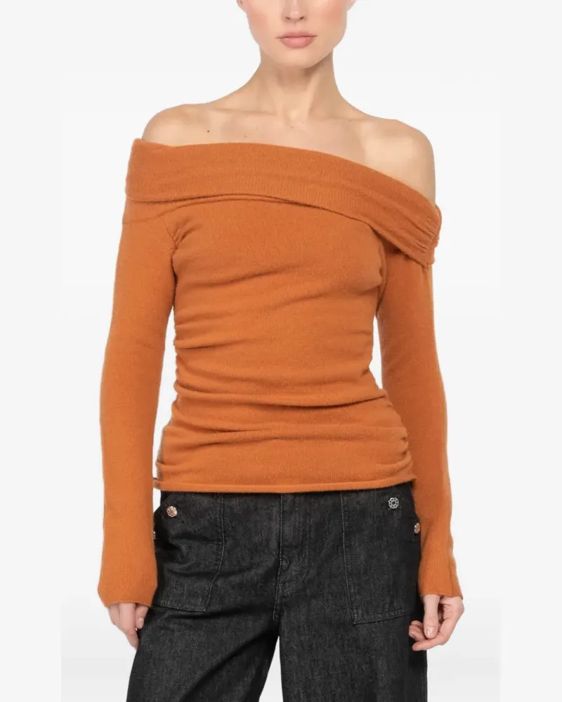The Sei off-shoulder long-sleeve sweater - Orange Orange