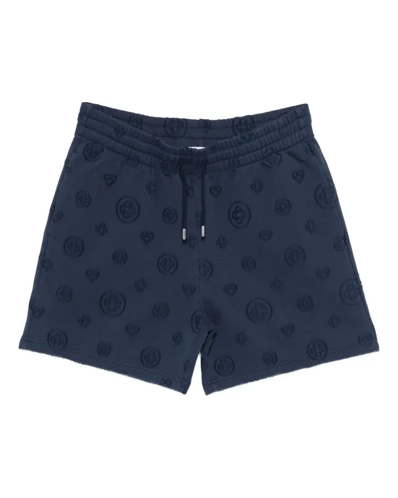 Casablanca Paris patterned drawstring-waistband track shorts - Blau Blau
