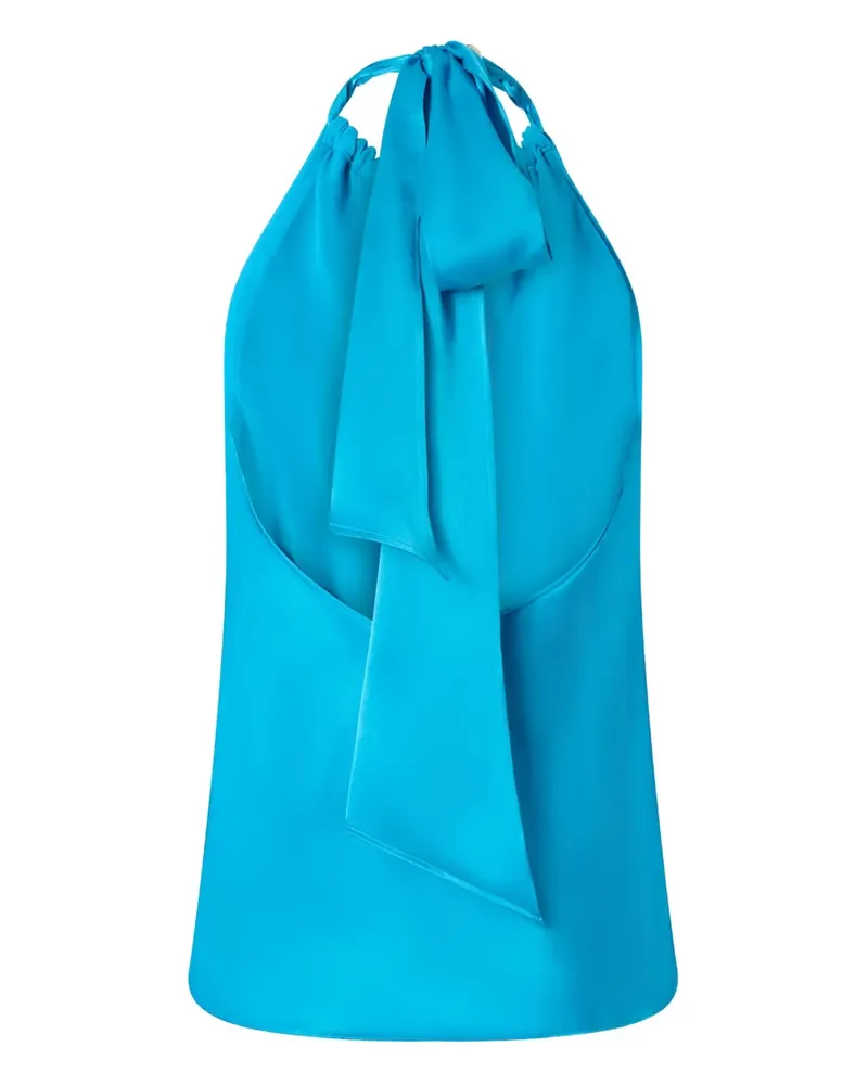 Pinko Neckholder-Bluse mit Schleifenkragen - Blau Blau