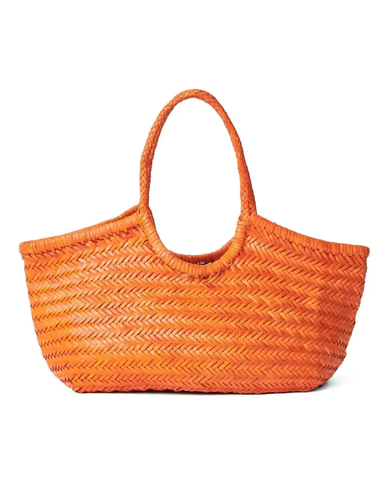 Dragon Diffusion large Nantucket woven leather shoulder bag - Orange Orange
