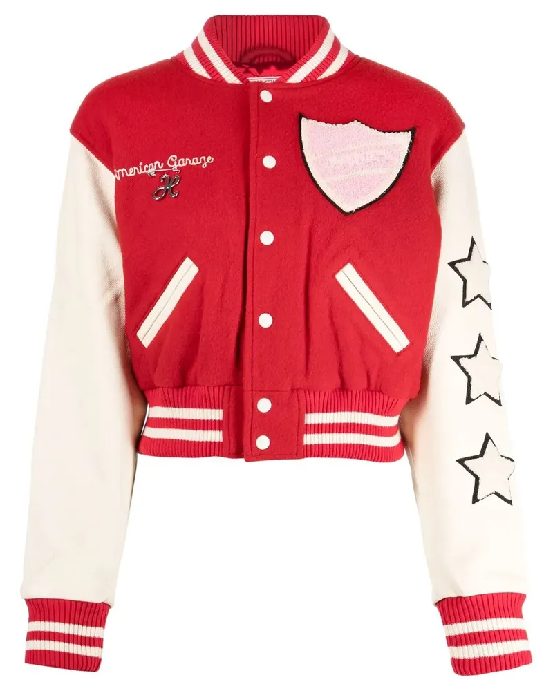 HTC Hollywood Trading Company Collegejacke mit Patches - Rot Rot