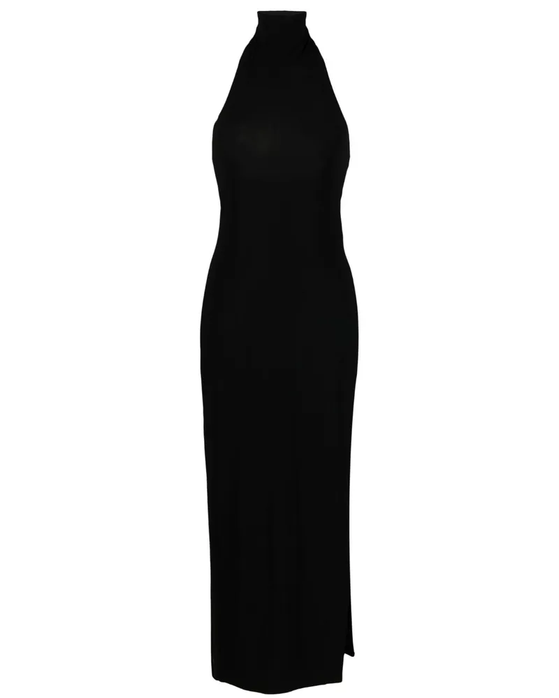 Norma Kamali Neckholder-Kleid mit Schlitz - Schwarz Schwarz