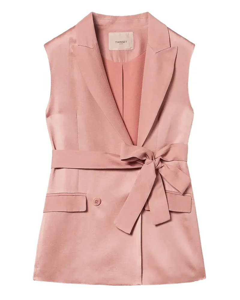 Twin-Set Sakko aus Satin mit Gürtel - Rosa Rosa