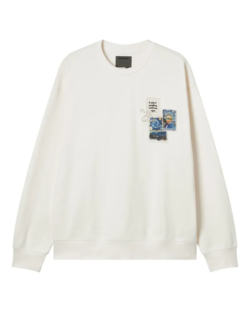Musium Div. embroidered crew-neck sweatshirt - Weiß Weiß