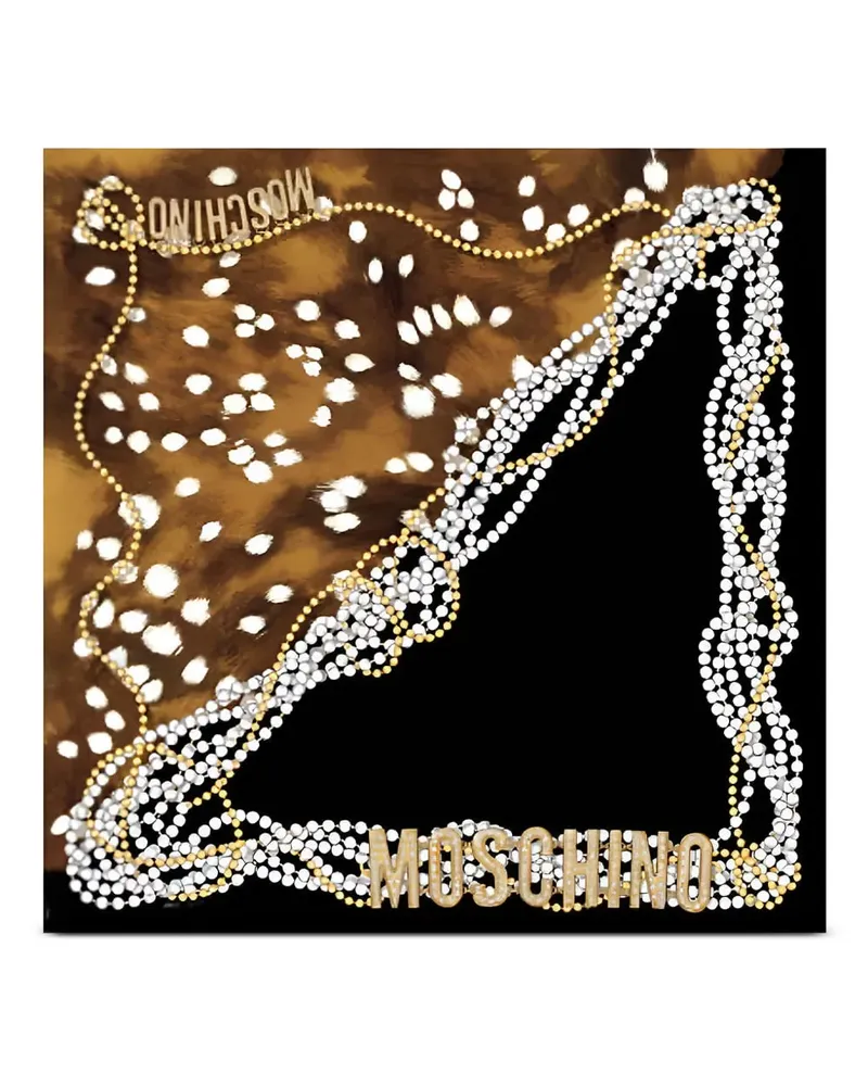 Moschino Schal mit Perlen-Print - Schwarz Schwarz