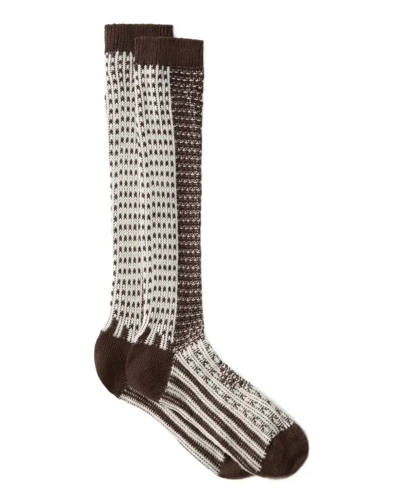 Maison Margiela Socken aus Jacquard-Strick - Braun Braun