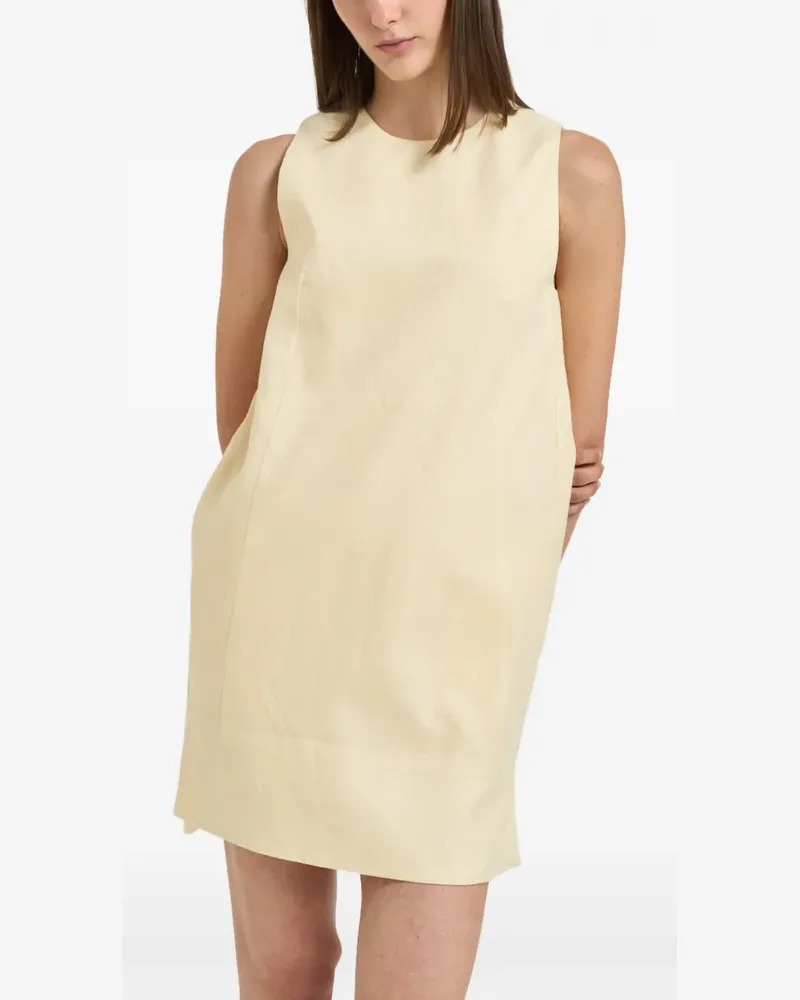Semicouture sleeveless round-neck mini dress - Gelb Gelb
