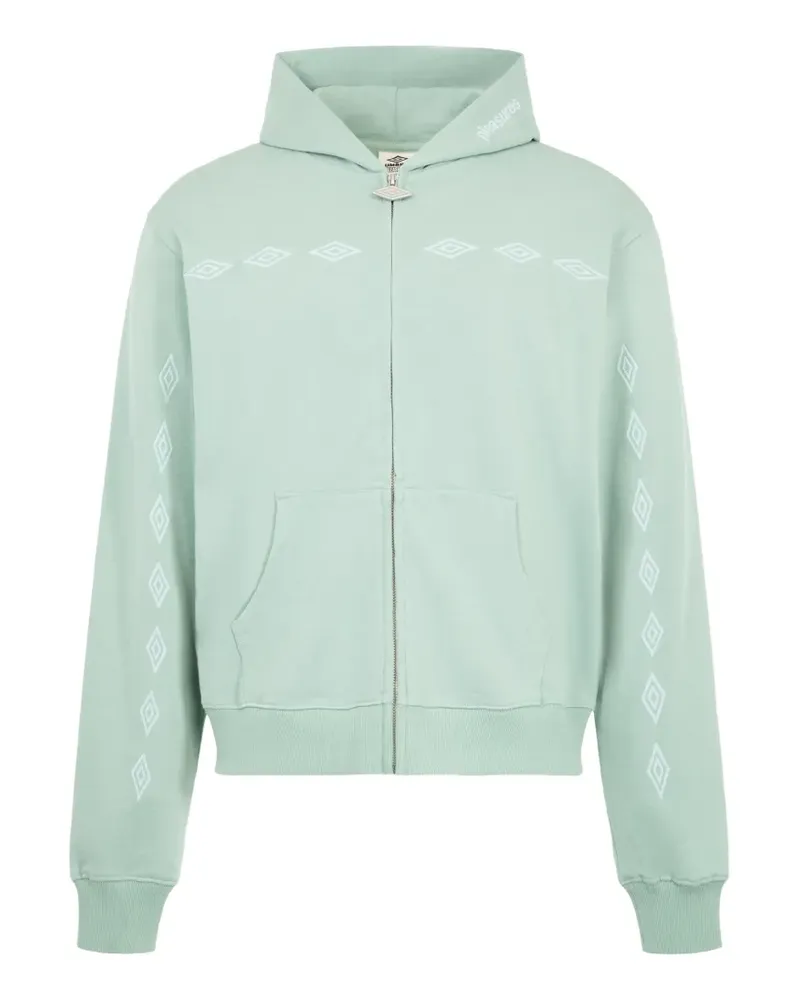 PLEASURES diamond-print zip-up hoodie - Grün Grün