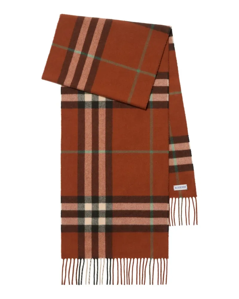 Burberry Karierter Schal aus Kaschmir - Orange Orange