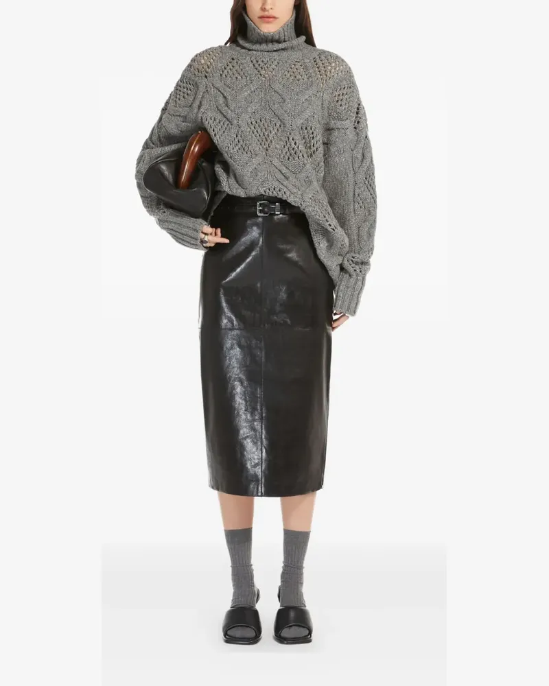 Max Mara Rock mit hohem Bund - Schwarz Schwarz