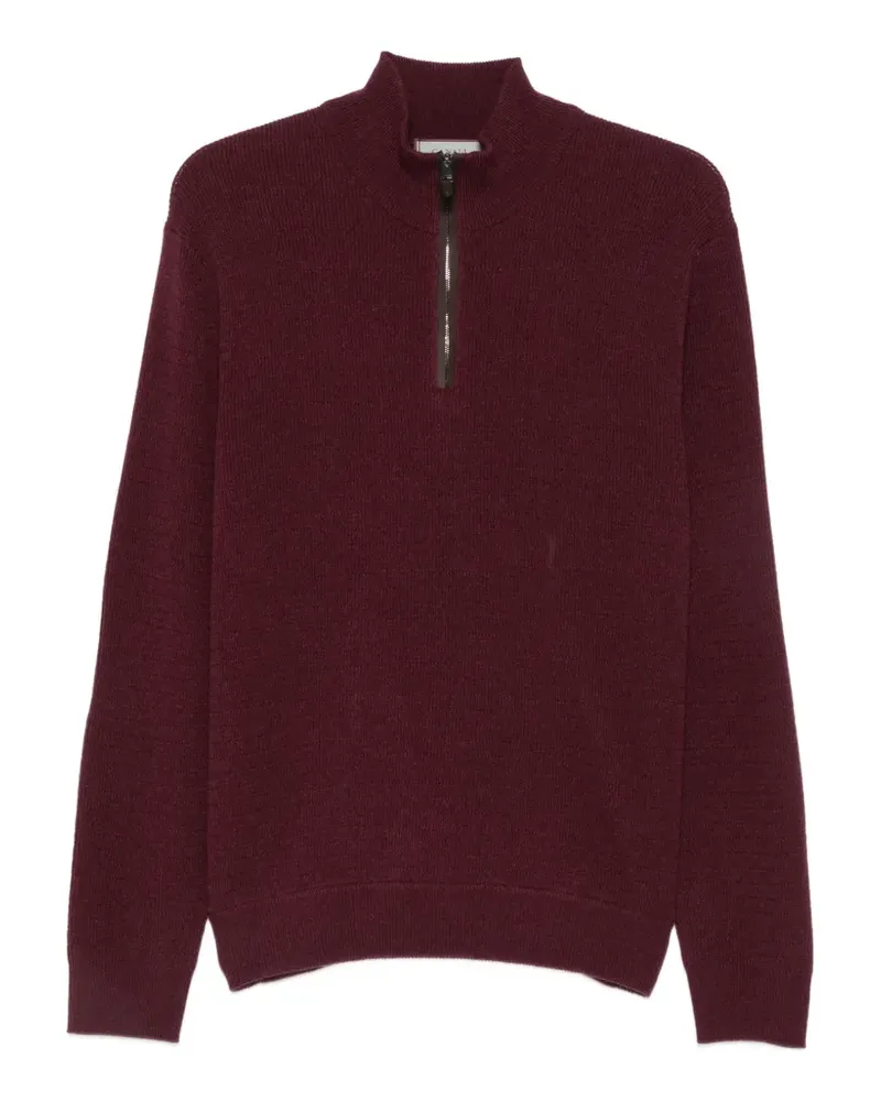 Canali Strickpullover mit Reißverschluss - Violett Violett
