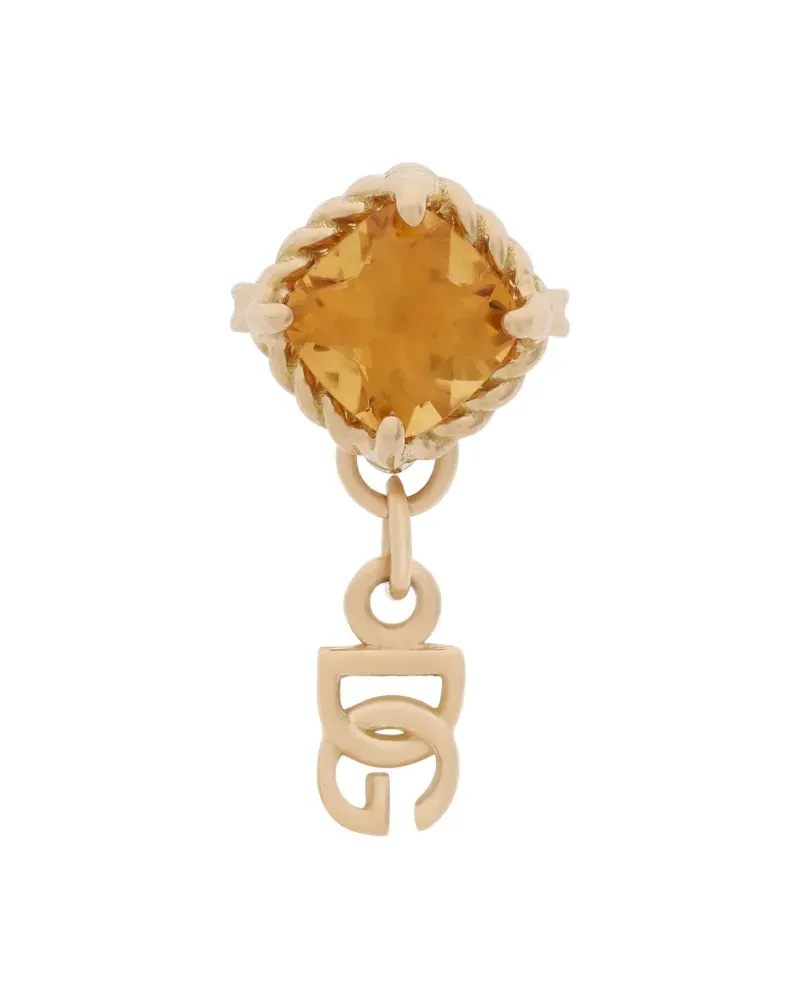 Dolce & Gabbana Einzelner 18kt Gelbgoldohrring mit Zitrin Gold
