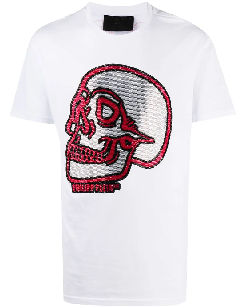 Philipp Plein T-Shirt mit Kristallen - Weiß Weiß