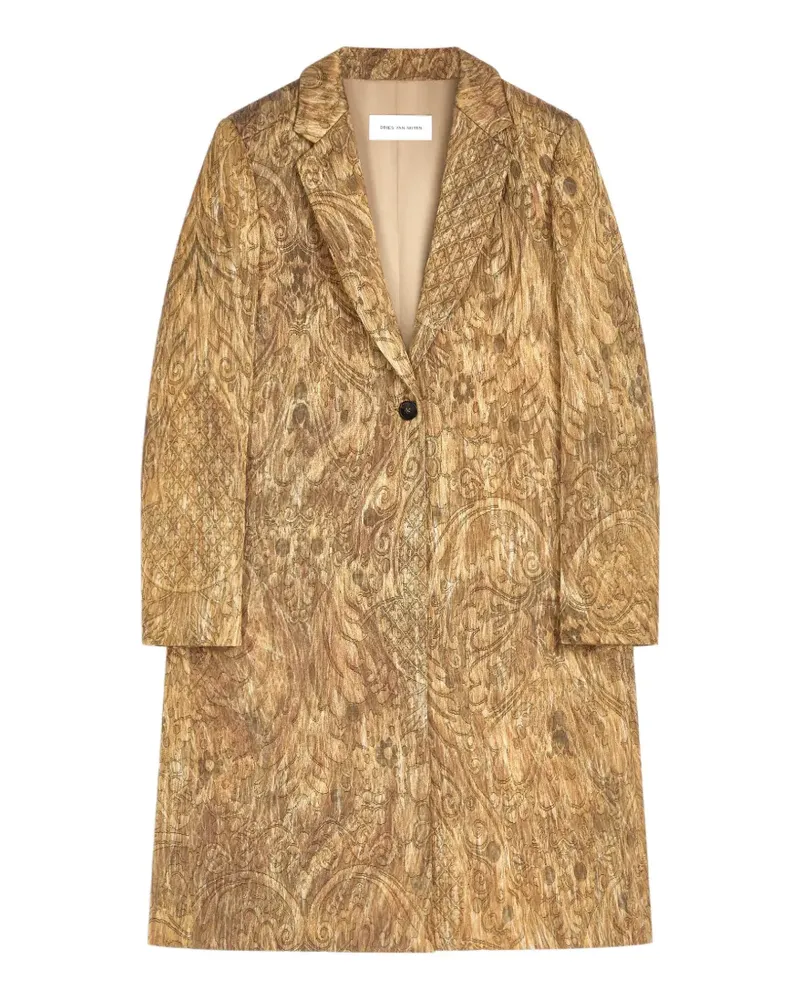Dries van Noten Jacquard-Mantel - Gold Gold