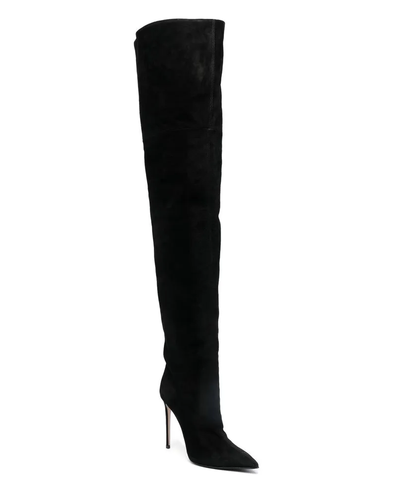 Le Silla Eva Overknee-Stiefel aus Wildleder - Schwarz Schwarz