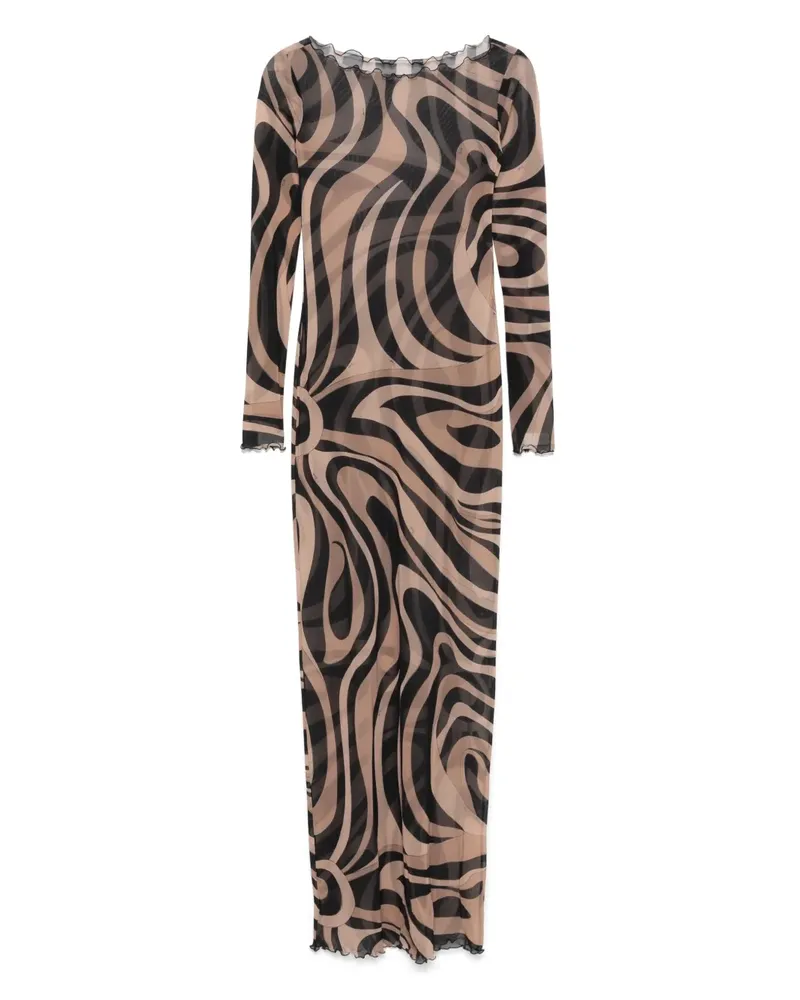 Emilio Pucci Maxikleid mit Print - Braun Braun
