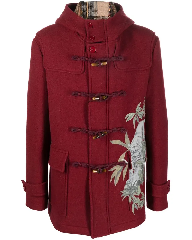 Etro Dufflecoat mit Tiger-Print - Rot Rot