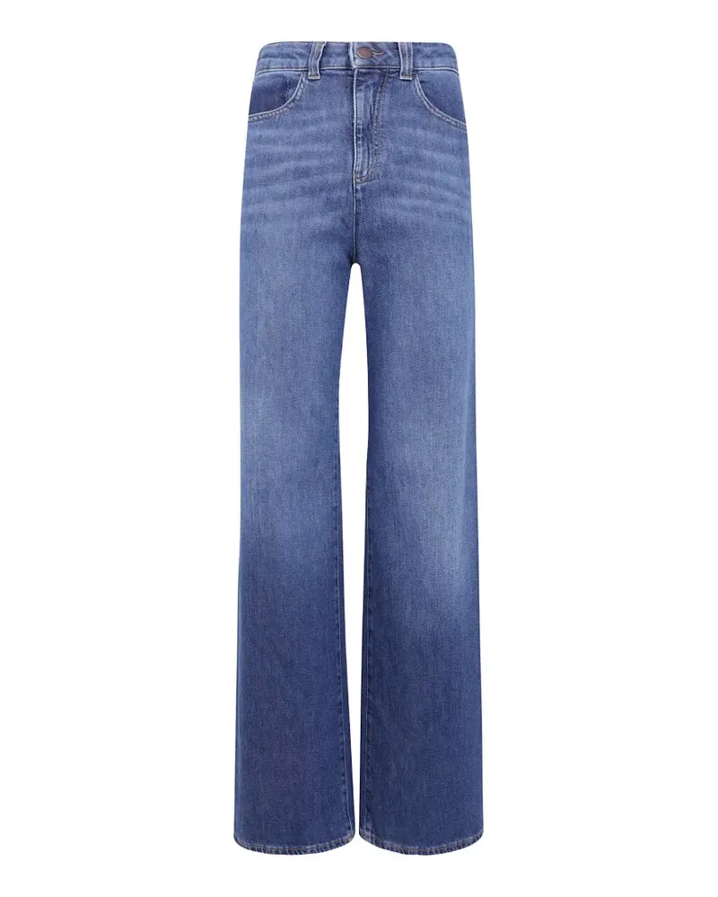 Emporio Armani Weite 5-Pocket-Jeans mit hohem Bund im Used-Look - Blau Blau