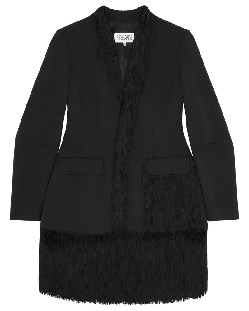 Maison Margiela Blazer mit Fransendetail - Schwarz Schwarz