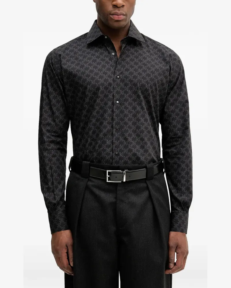 Karl Lagerfeld Gemustertes Hemd - Schwarz Schwarz