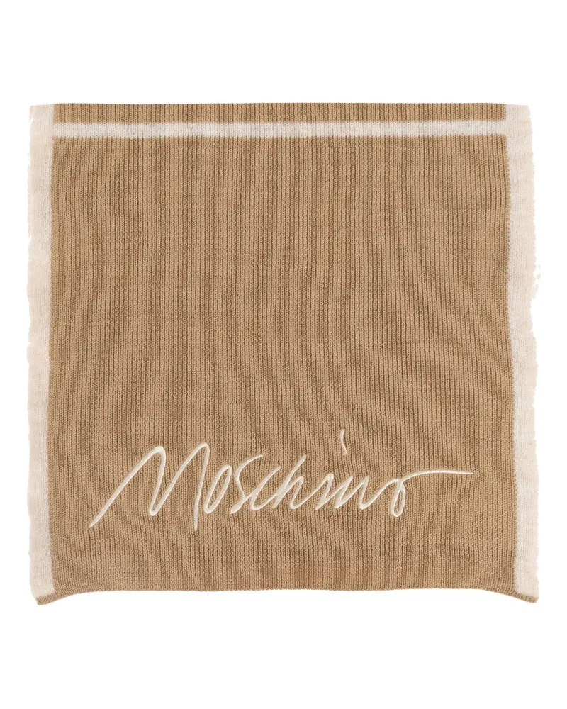Moschino Schal mit Logo-Stickerei - Braun Braun