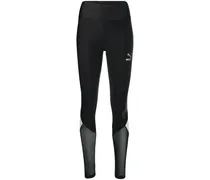 Leggings mit semi-transparenten Einsätzen - Schwarz