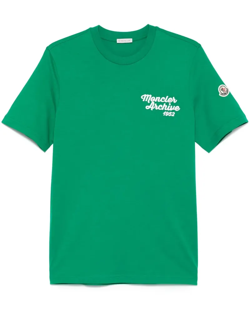 Moncler T-Shirt mit Logo-Stickerei - Grün Grün