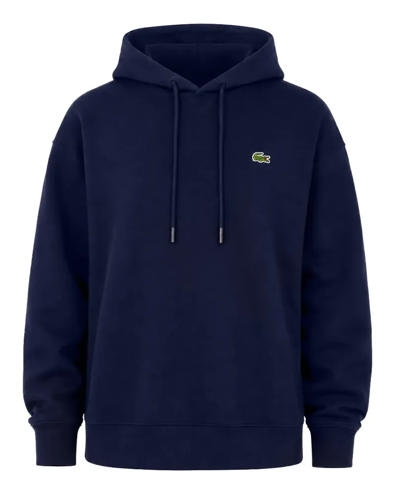 Lacoste logo-patch drawstring hoodie - Blau Blau
