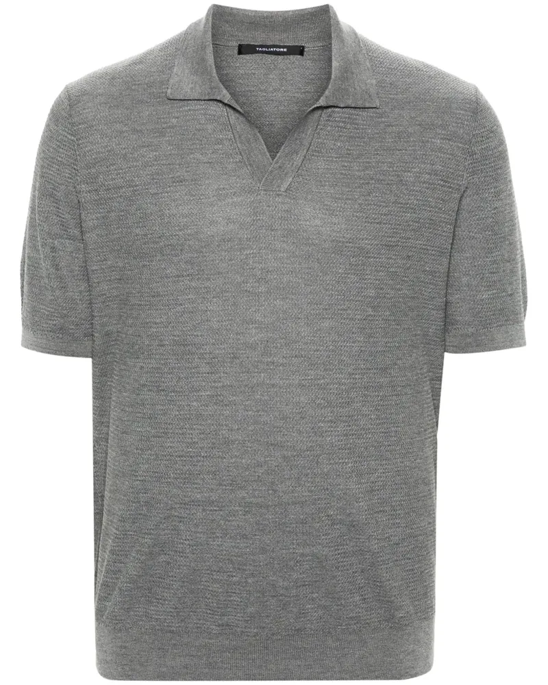 Tagliatore Gestricktes Paco Poloshirt - Grau Grau