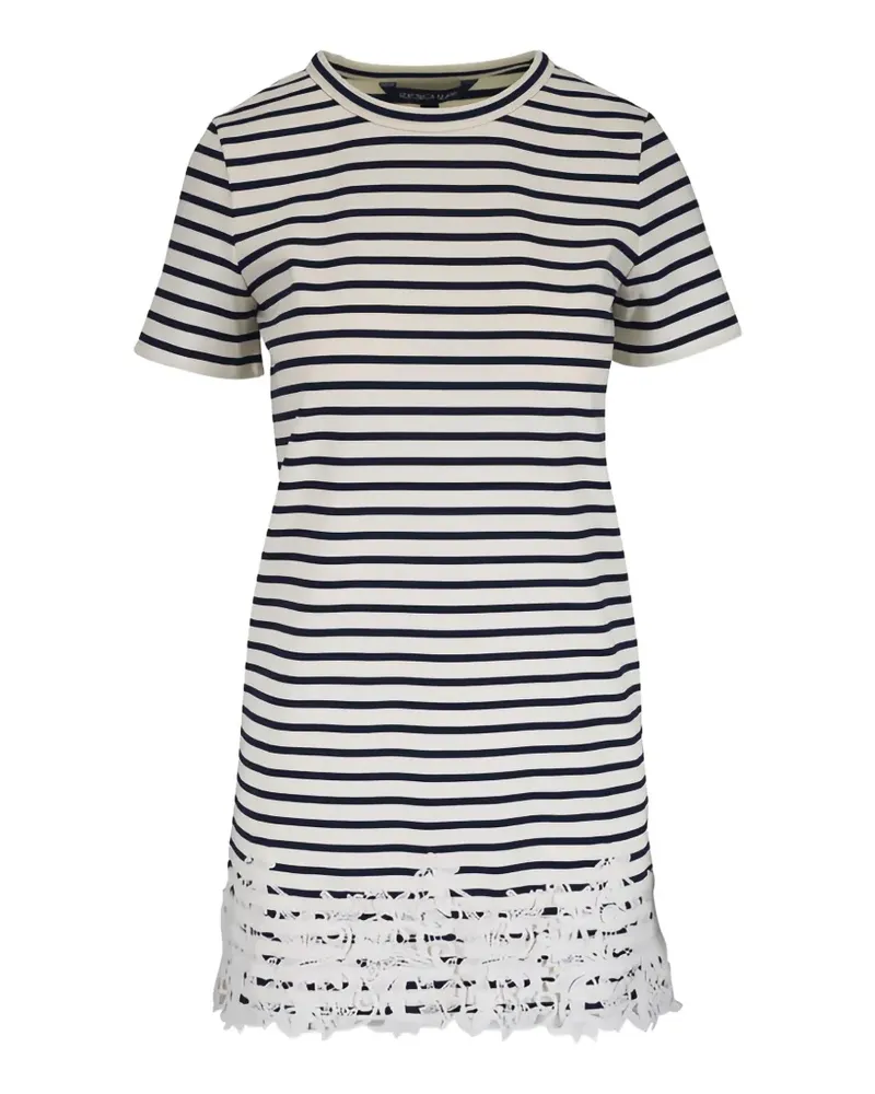 Veronica Beard Gestreiftes Rhue Minikleid mit Spitzendetail - Nude Nude