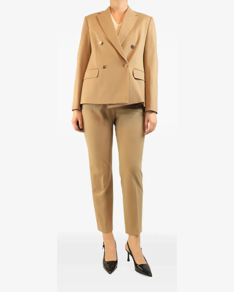Max Mara Doppelreihiger Hosenanzug - Nude Nude