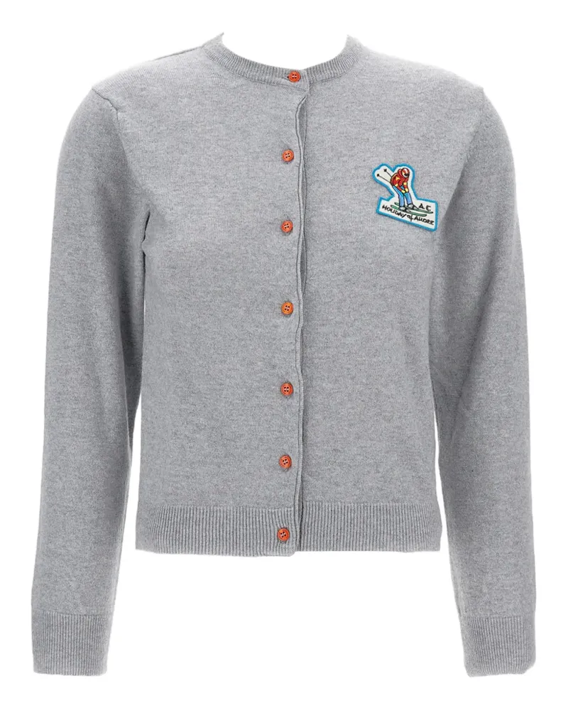 Alessandro Enriquez Cardigan mit Logo-Patch - Grau Grau