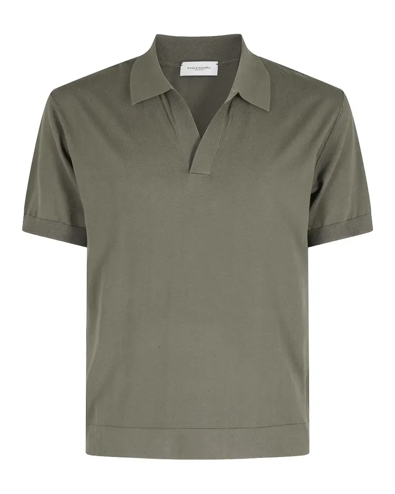 Paolo Pecora Milano fine-knit V-neck T-shirt - Grün Grün