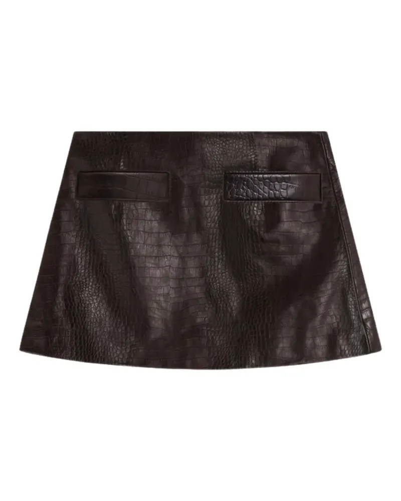 FRANKIE Shop Rory Minirock mit Kroko-Prägung - Braun Braun