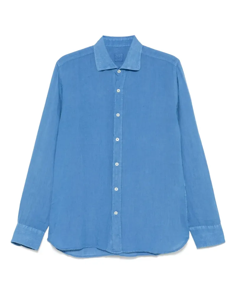 120% Lino Hemd aus Leinen - Blau Blau