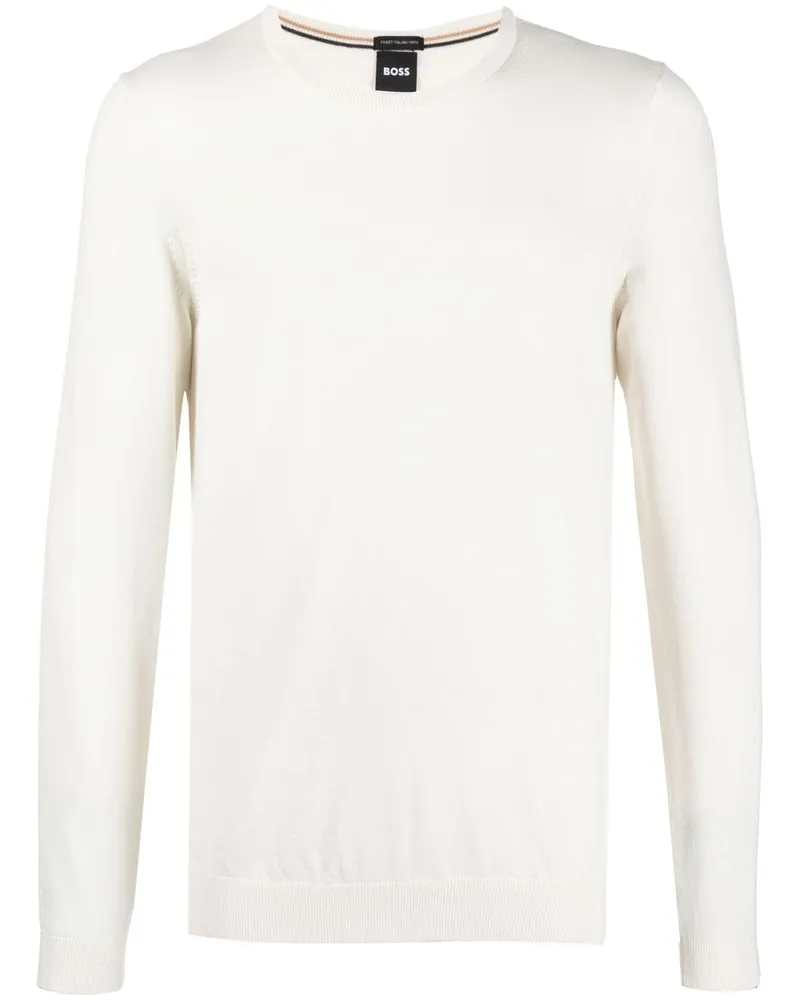 HUGO BOSS Pullover mit Rundhalsausschnitt - Nude Nude