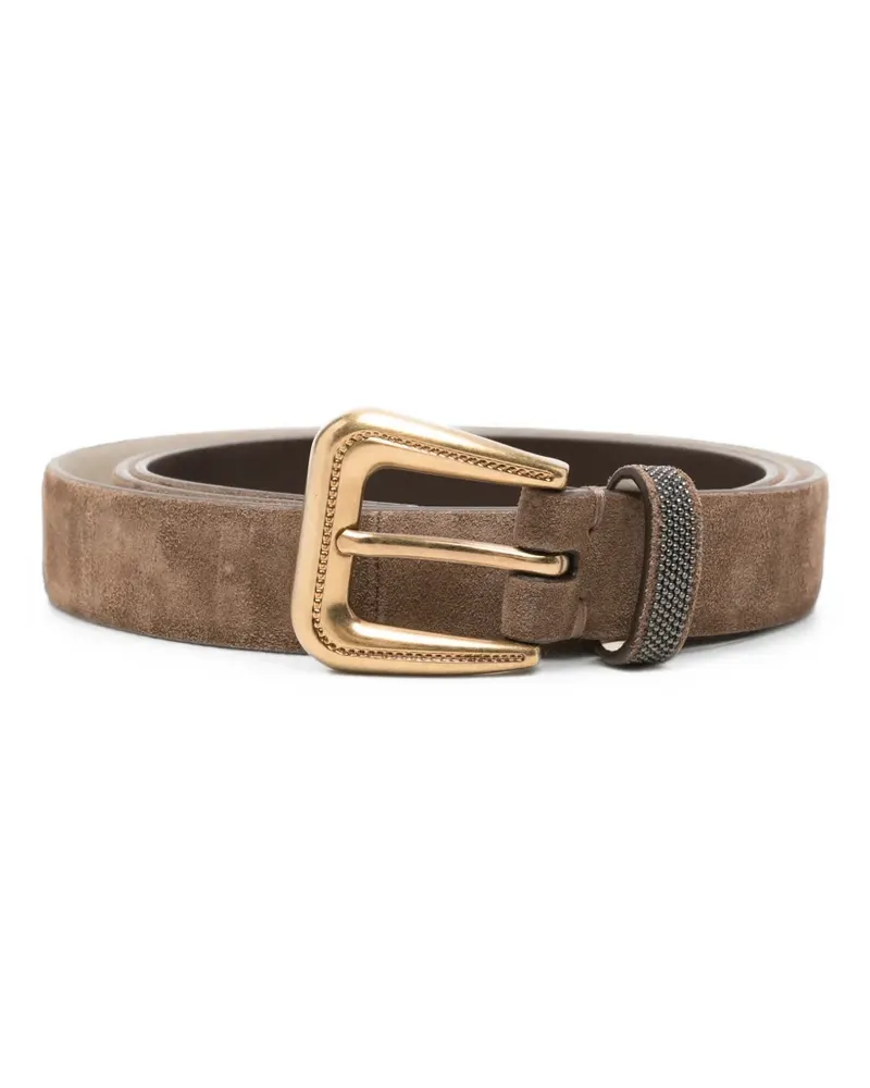Brunello Cucinelli Wildledergürtel mit Monili-Detail - Braun Braun