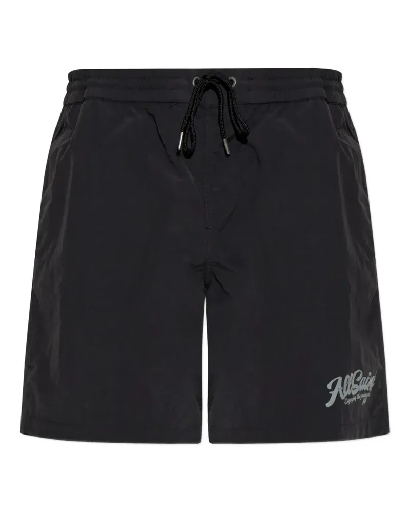 AllSaints Odyssey Badeshorts mit Kordelzug - Schwarz Schwarz