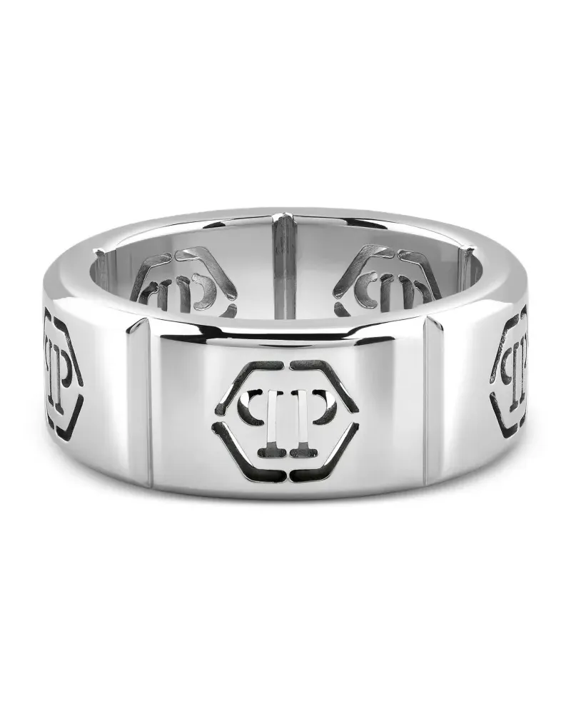 Philipp Plein Ring mit Logo-Gravur - Silber Silber