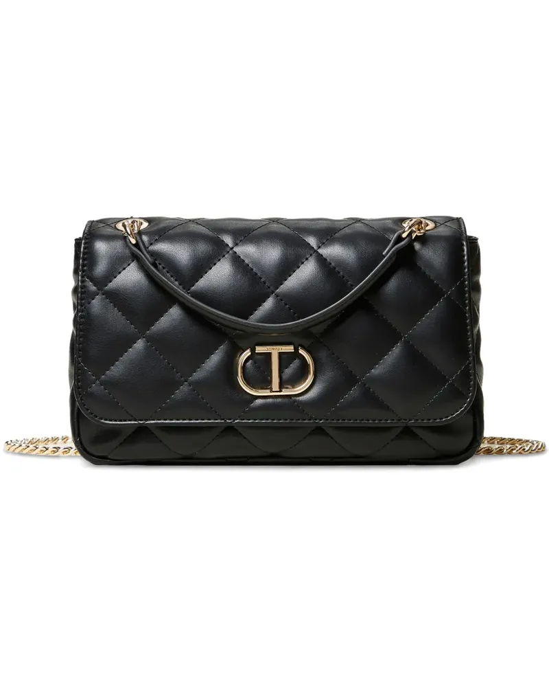 Twin-Set Gesteppte Schultertasche - Schwarz Schwarz