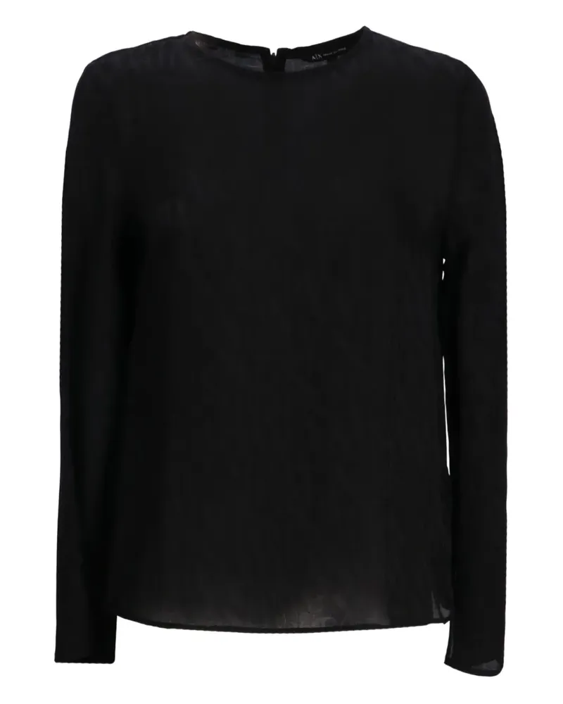 Armani Exchange Semi-transparente Bluse - Schwarz Schwarz