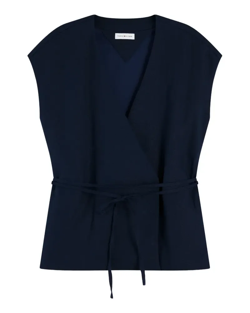 Tommy Hilfiger wrap-style belted waistcoat - Blau Blau