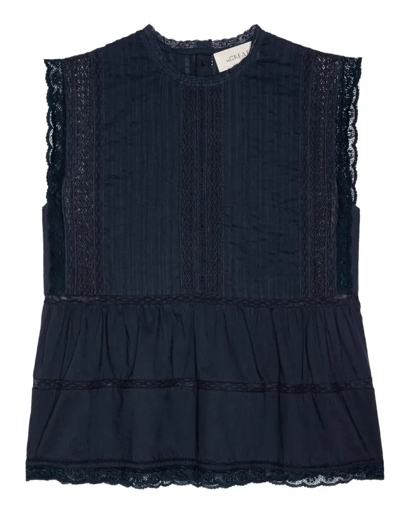 The Great Sonnet lace-trim top - Blau Blau